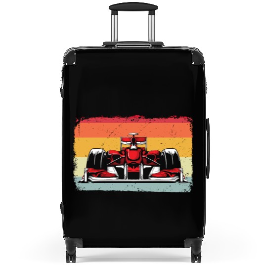 Retro vintage Formula Racing Lovers Silhouette Suitcases