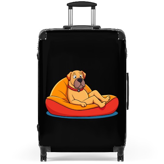 Relaxed Mastiff on Cushion Art Suitcases