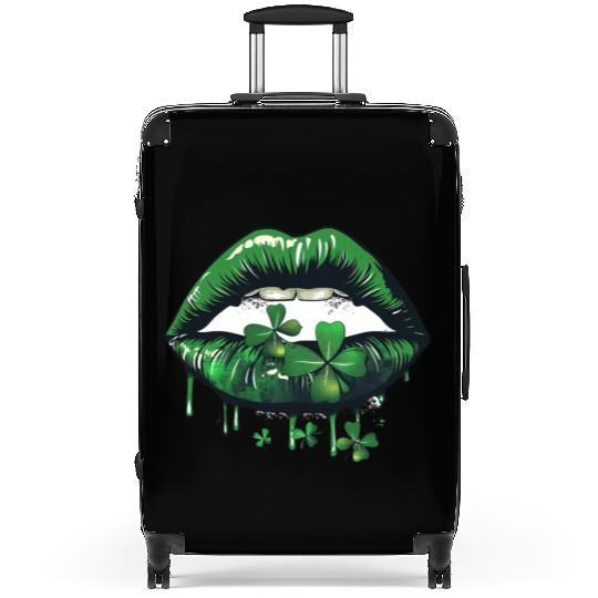St Patrick Irish Green Lips Suitcases
