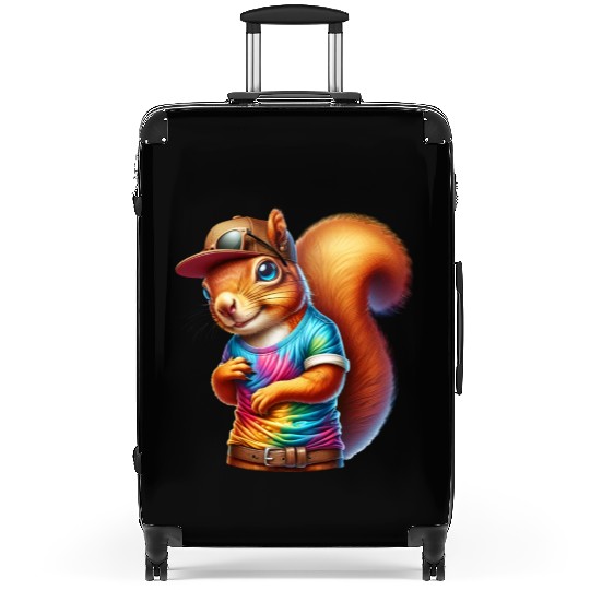 Colorful Cool Sport Squirrel Nuts Lover Design Suitcases
