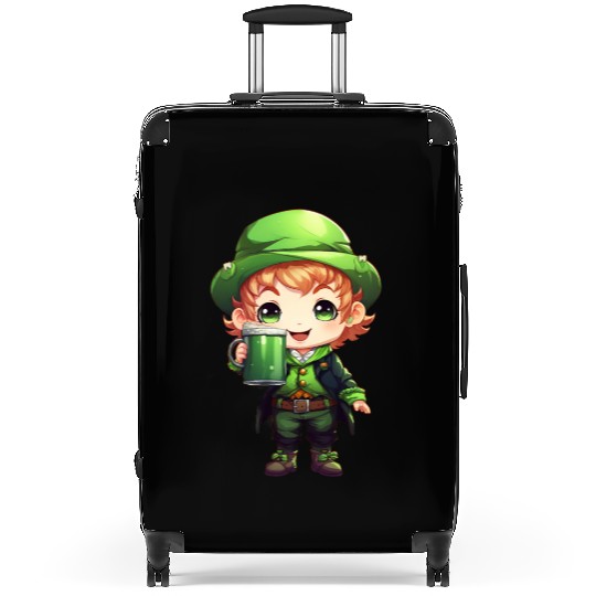 Green Beer on St Patricks Day Suitcases