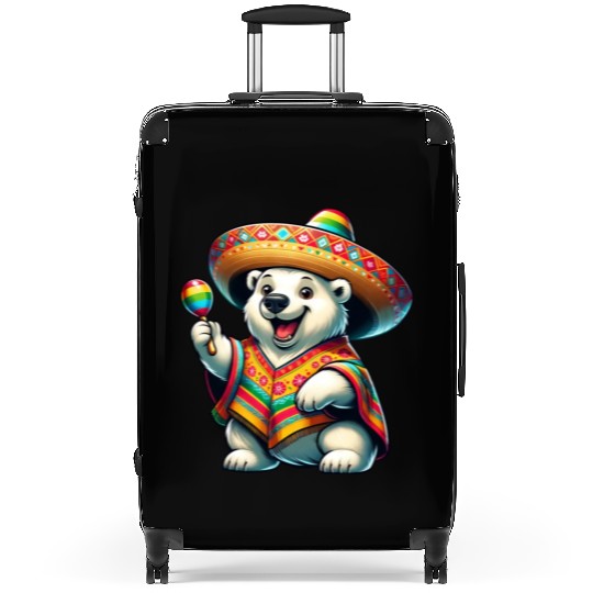 Cinco de Mayo Polar Bear: Festive Mood Suitcases