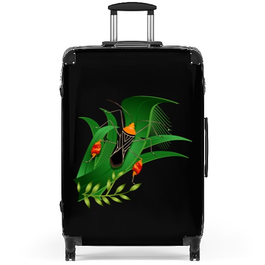 Anisoscelis alipes leaf-footed bug and green leave Suitcases