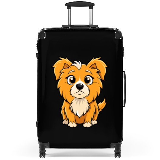 Curious Tibetan Spaniel Digital Art Suitcases