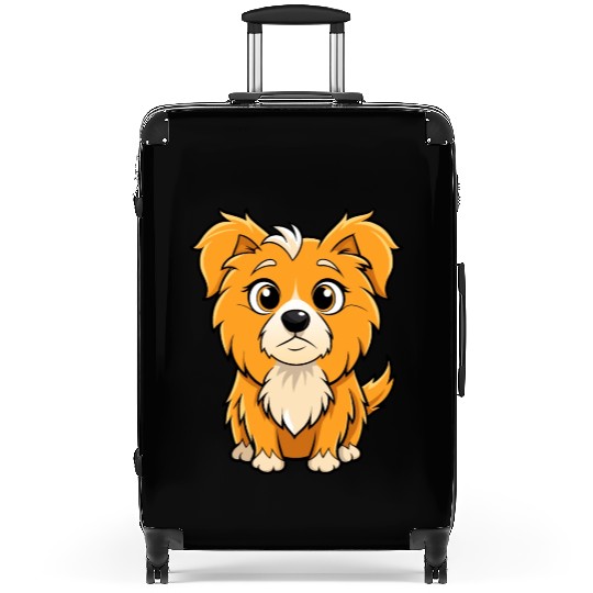Curious Tibetan Spaniel Digital Art Suitcases