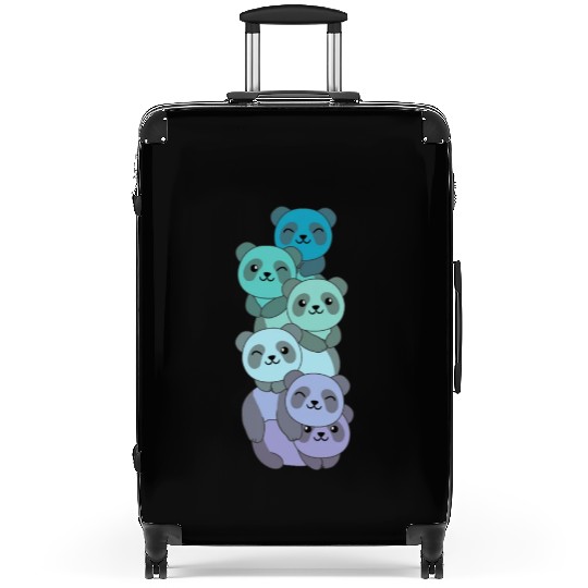 Neptunic Flag Pride Lgbtq Cute Panda Pile Suitcases