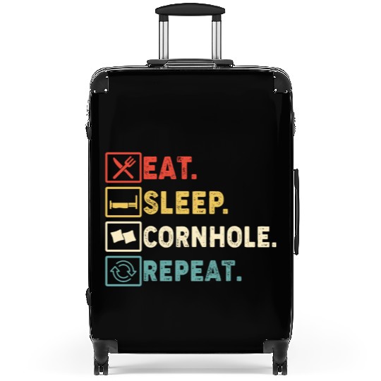 Eat Sleep Cornhole Repeat Suitcases