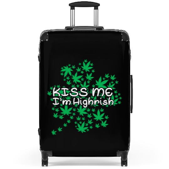 Irish Clover Weed Kiss Me Highish Suitcases