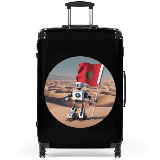 mech robot design crafted Suitcases