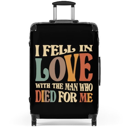 Love Found in Sacrifice - Christian Quote Suitcases