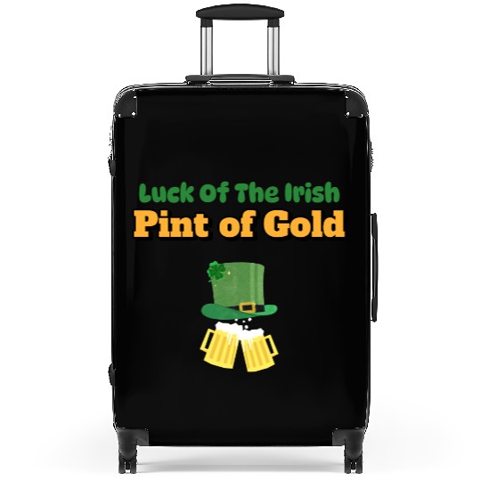 luck of the irish pint of gold Suitcases