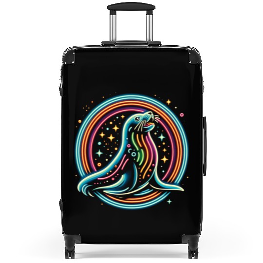 Seal Neon in circle Suitcases