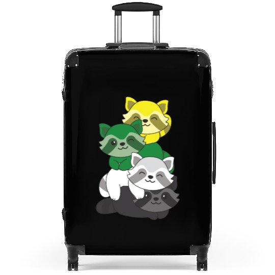 Skoliosexual Flag Pride Lgbtq Cute Raccoon Suitcases