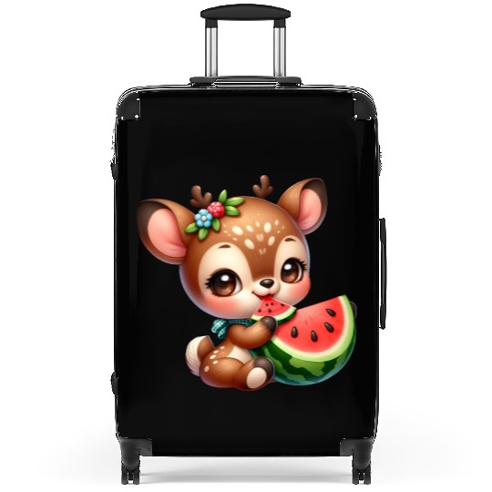Deer Eating Watermelon Suitcases