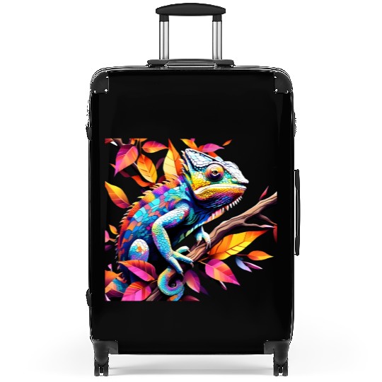 "Kaleidoscopic Chameleon Serenity" Suitcases