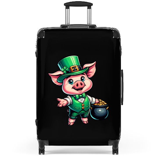 Cute St. Patrick's Piglet Suitcases