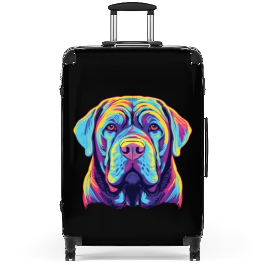 Watercolor Colorful Neapolitan Mastiff Suitcases