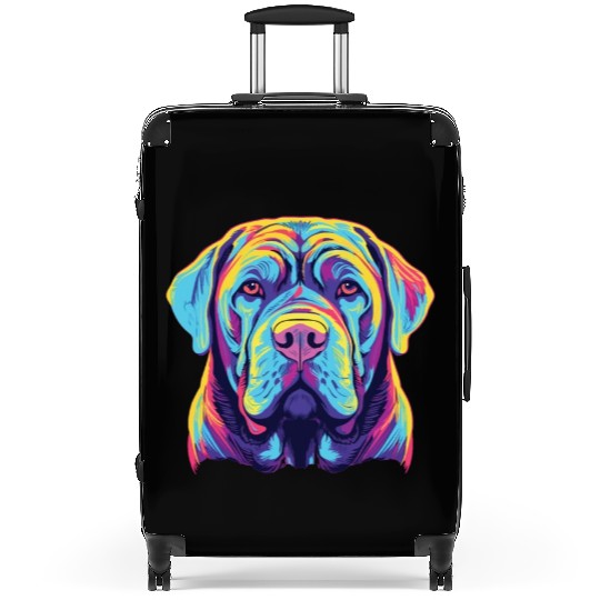 Watercolor Colorful Neapolitan Mastiff Suitcases