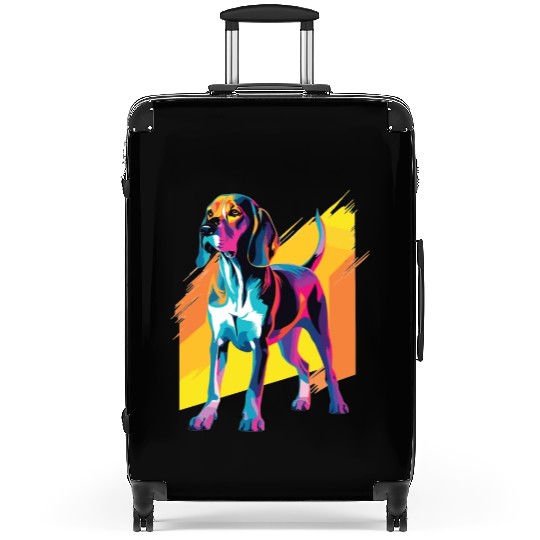 Watercolor Colorful Treeing Walker Coonhound Suitcases