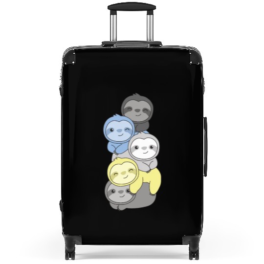 Periboy Flag Pride Lgbtq Cute Sloth Pile Suitcases