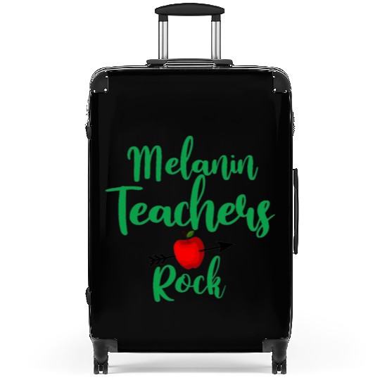 melanin teacher rock for light Suitcases