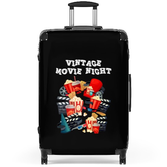 Popcorn Vintage Movie Night Suitcases