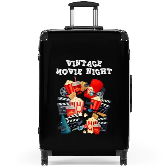 Popcorn Vintage Movie Night Suitcases