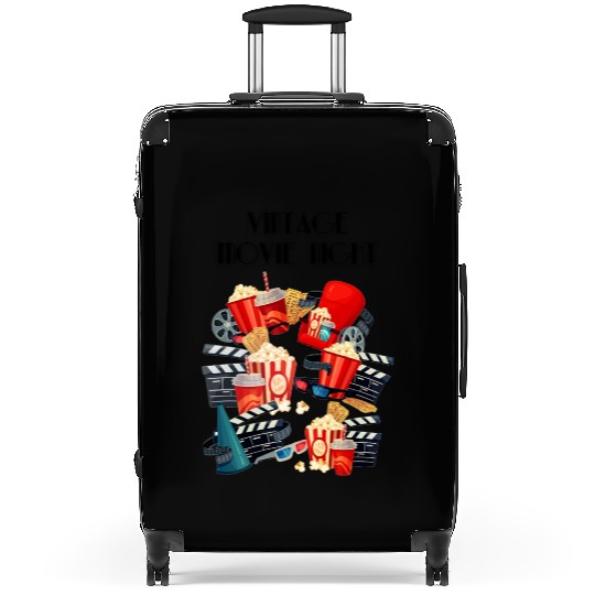Popcorn Vintage Movie Night Suitcases