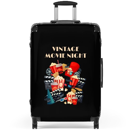 Popcorn Vintage Movie Night Suitcases