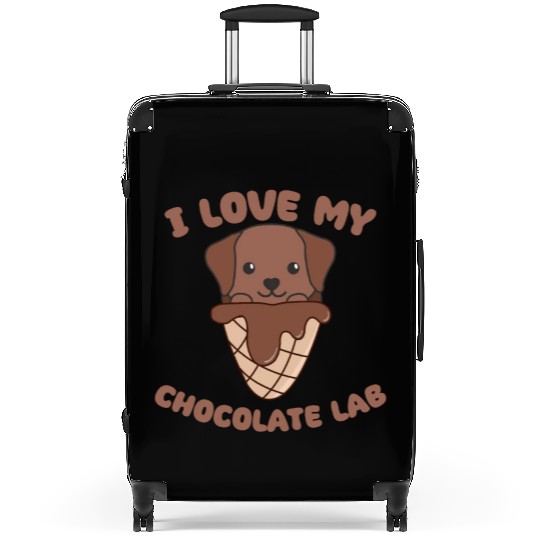 I Love My Chocolate Lab Animal In Ice Cream Cone Suitcases