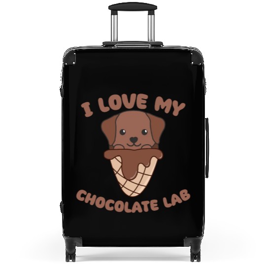 I Love My Chocolate Lab Animal In Ice Cream Cone Suitcases