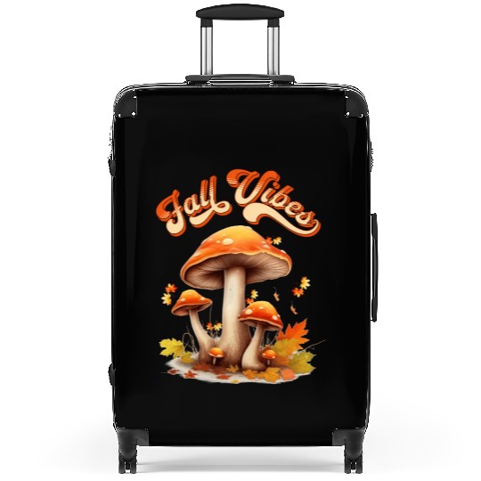 Fall Vibes Autumn Lover Mashroom and Fallen Mapple Suitcases