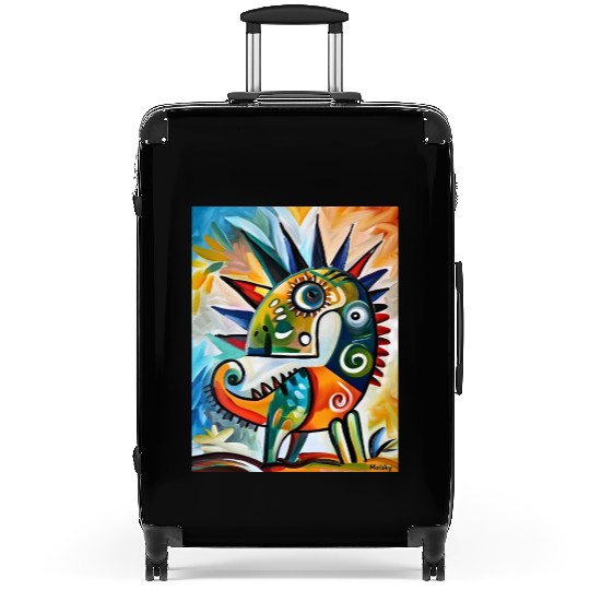 Dino Delight: A Whimsical Leap into Naive Art Suitcases
