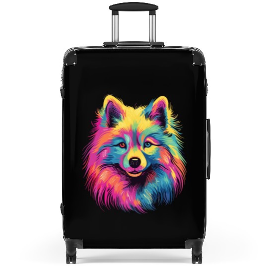 Watercolor Colorful Japan Spitz Suitcases