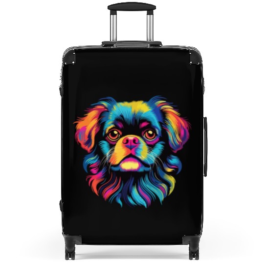 Watercolor Colorful Tibetan Spaniel Suitcases