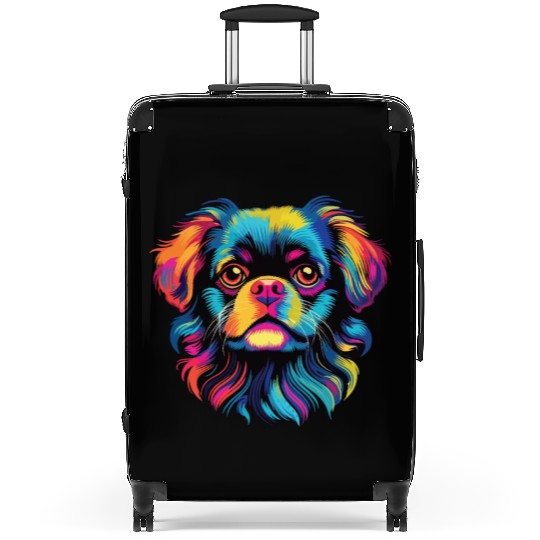 Watercolor Colorful Tibetan Spaniel Suitcases