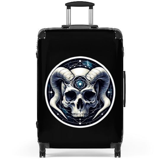 Cosmic Nirvana Serenity: Horned Skull Suitcases