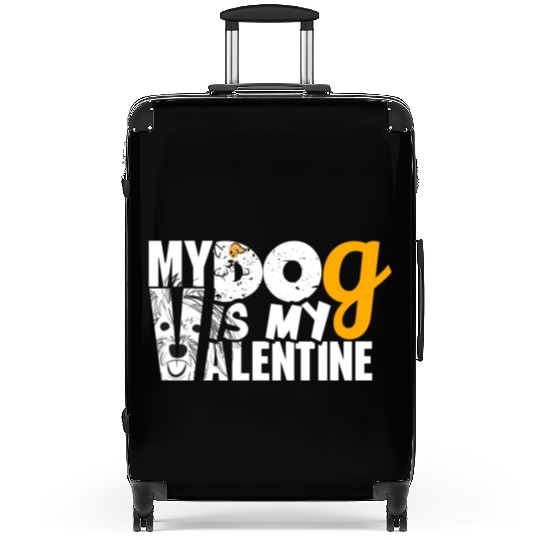 My Dog is my valentine Suitcases