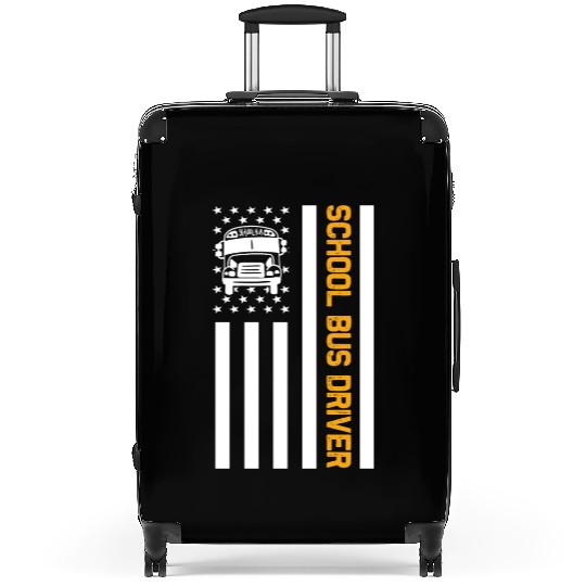 School Bus Driver American Flag School Bus Driver Suitcases