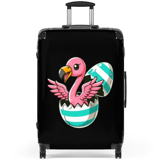Flamingo Hatching from Easter Egg Easter Surprise Suitcases