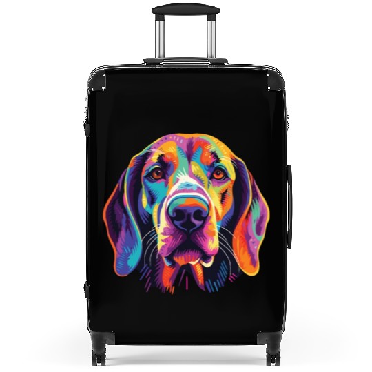 Watercolor Colorful English Foxhound Suitcases