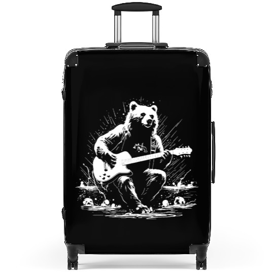 Grizzly Bear Playing Guitar Suitcases