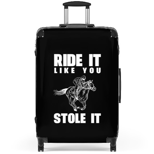 Funny Kentucky derby horse racing jockey Suitcases