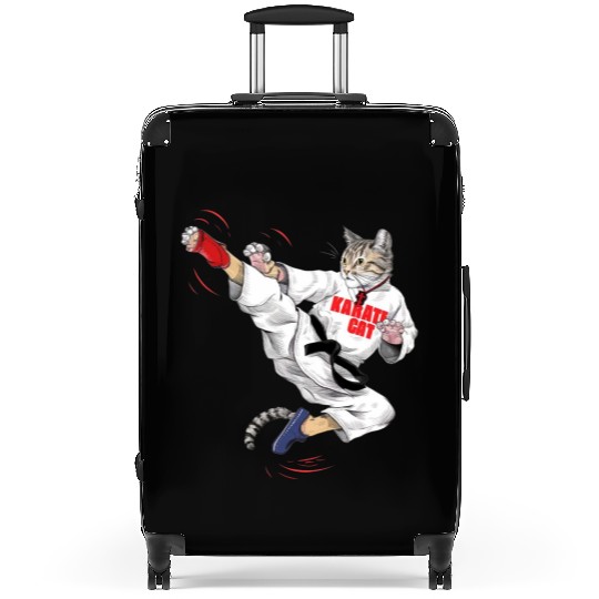 "Karate Kitty: The Fierce Feline Design" Suitcases