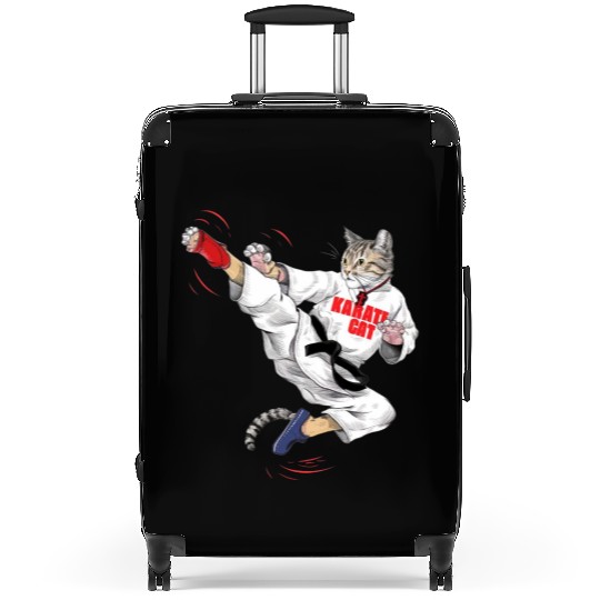 "Karate Kitty: The Fierce Feline Design" Suitcases