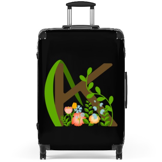 Capital letter K monogram and wildflowers Suitcases