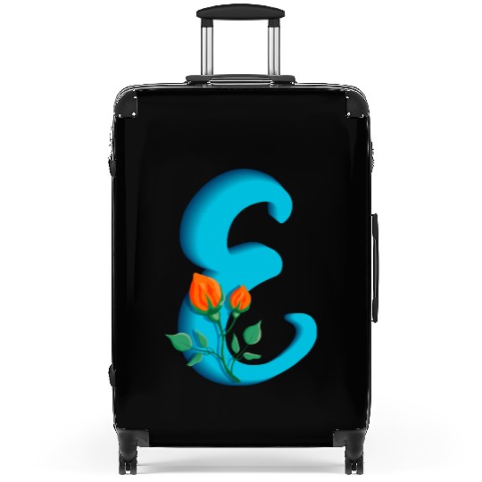 Three dimensional capital letter E rose monogram Suitcases
