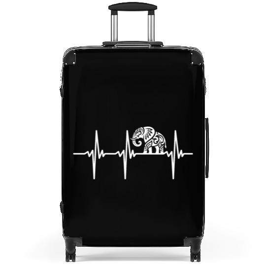 Heartbeat For Elegant Tribal Elephant Tattoo Suitcases