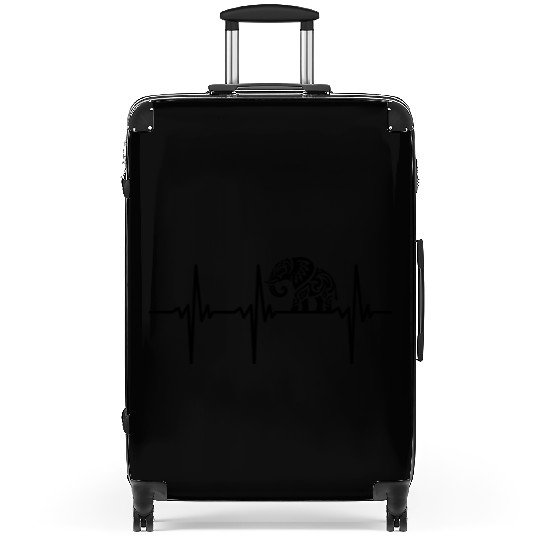 Heartbeat For Elegant Tribal Elephant Tattoo Suitcases