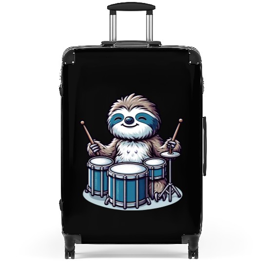 Cool Sloth Drummer Lazy Vibes Design Suitcases